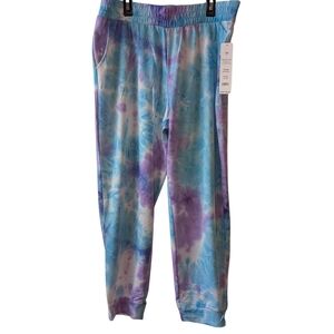VOGO WOMEN'S BLUE/PURPLE TIE-DYE JOGGER PANTS SIZE XL